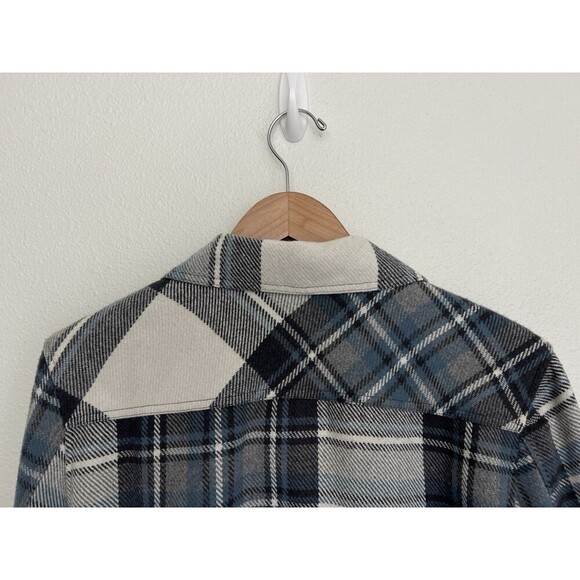 Idyllwind Boho Western Shacket Jacket L Cropped Plaid Fringe Cowgirl Festival - Picture 5 of 10